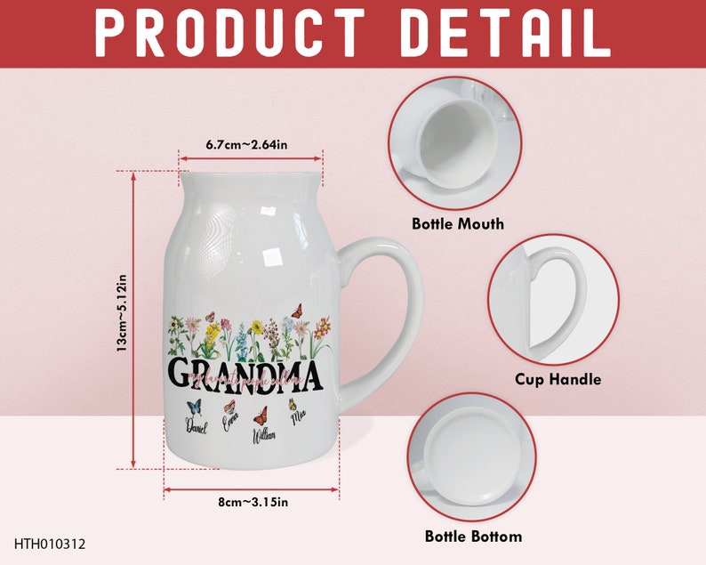 Custom Grandma Flower Vase With Kids Names, Mothers Day Gifts, Gifts For Grandma, Personalized Grandmas Garden Vase, Grandma Vase, Mom Gifts image 9