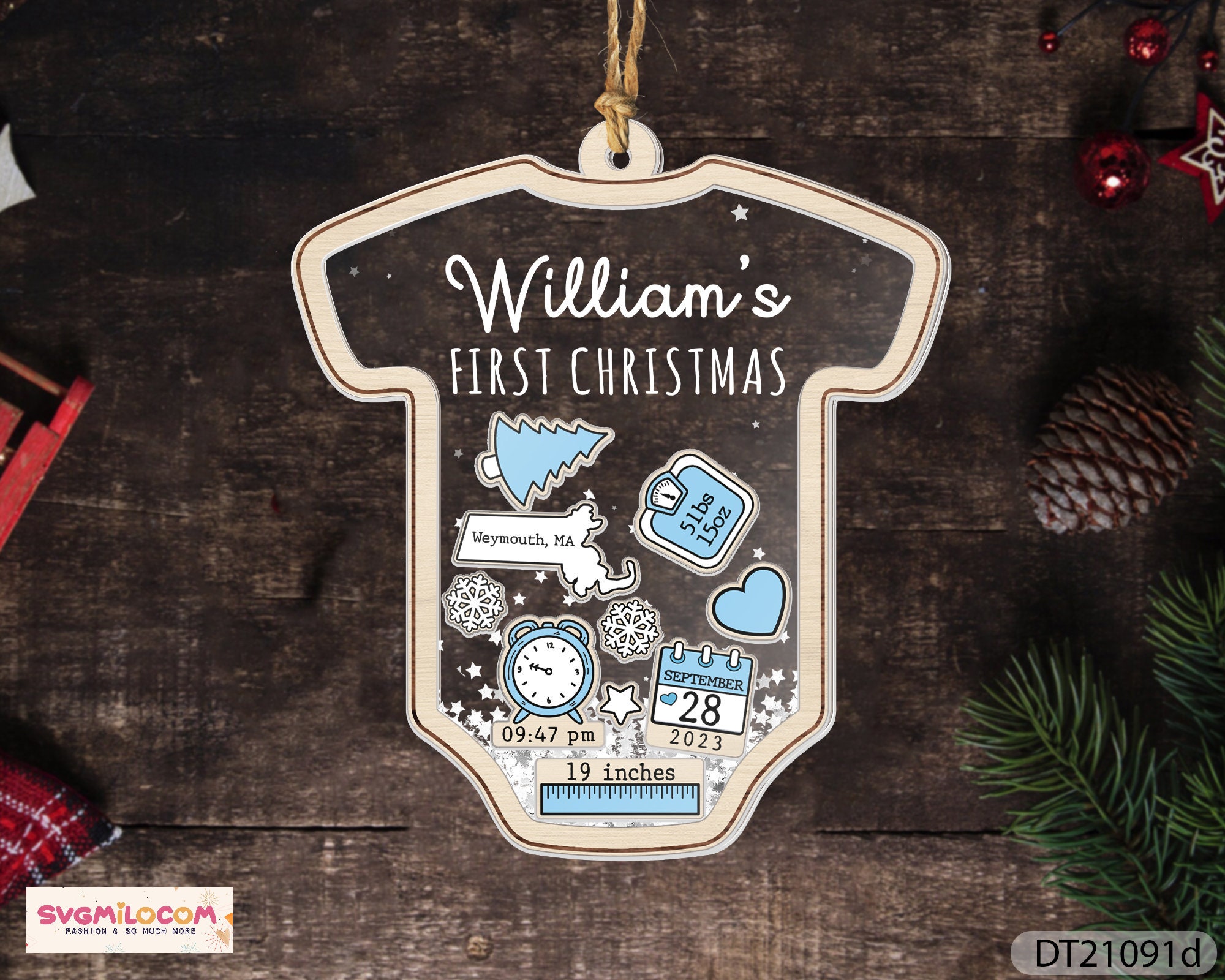 Baby&#39;s First Christmas Ornament 2024, Baby 1st Christmas Ornament, Christmas New Baby Keepsake, 4D Shake Babies Ornament, New Baby Gift