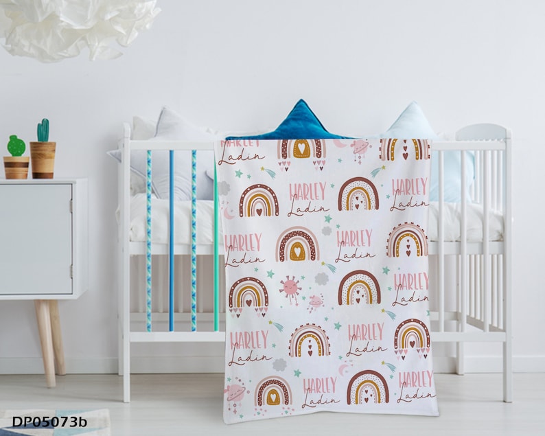 Personalized Baby Blanket Rainbow Baby Girl Blanket Custom Etsy