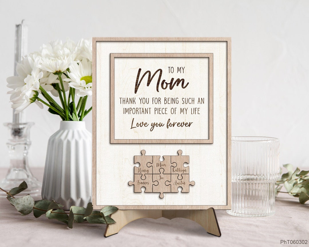 Personalized Mom Puzzle Wooden Sign, Mothers Day Gifts for Mom, Mom ...