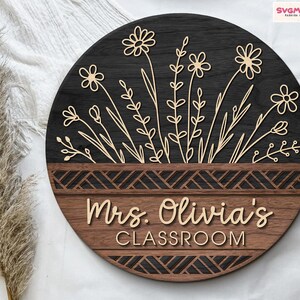 Custom Teacher Door Hanger, Classroom Decor, Teacher Name Door Sign, Teacher Appreciation Gifts, Teacher Name Sign, Teacher Welcome Sign image 12