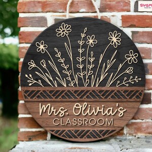 Custom Teacher Door Hanger, Classroom Decor, Teacher Name Door Sign, Teacher Appreciation Gifts, Teacher Name Sign, Teacher Welcome Sign image 8