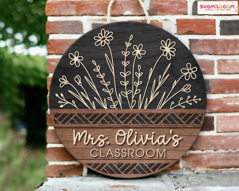 Custom Teacher Door Hanger, Classroom Decor, Teacher Name Door Sign, Teacher Appreciation Gifts, Teacher Name Sign, Teacher Welcome Sign image 8