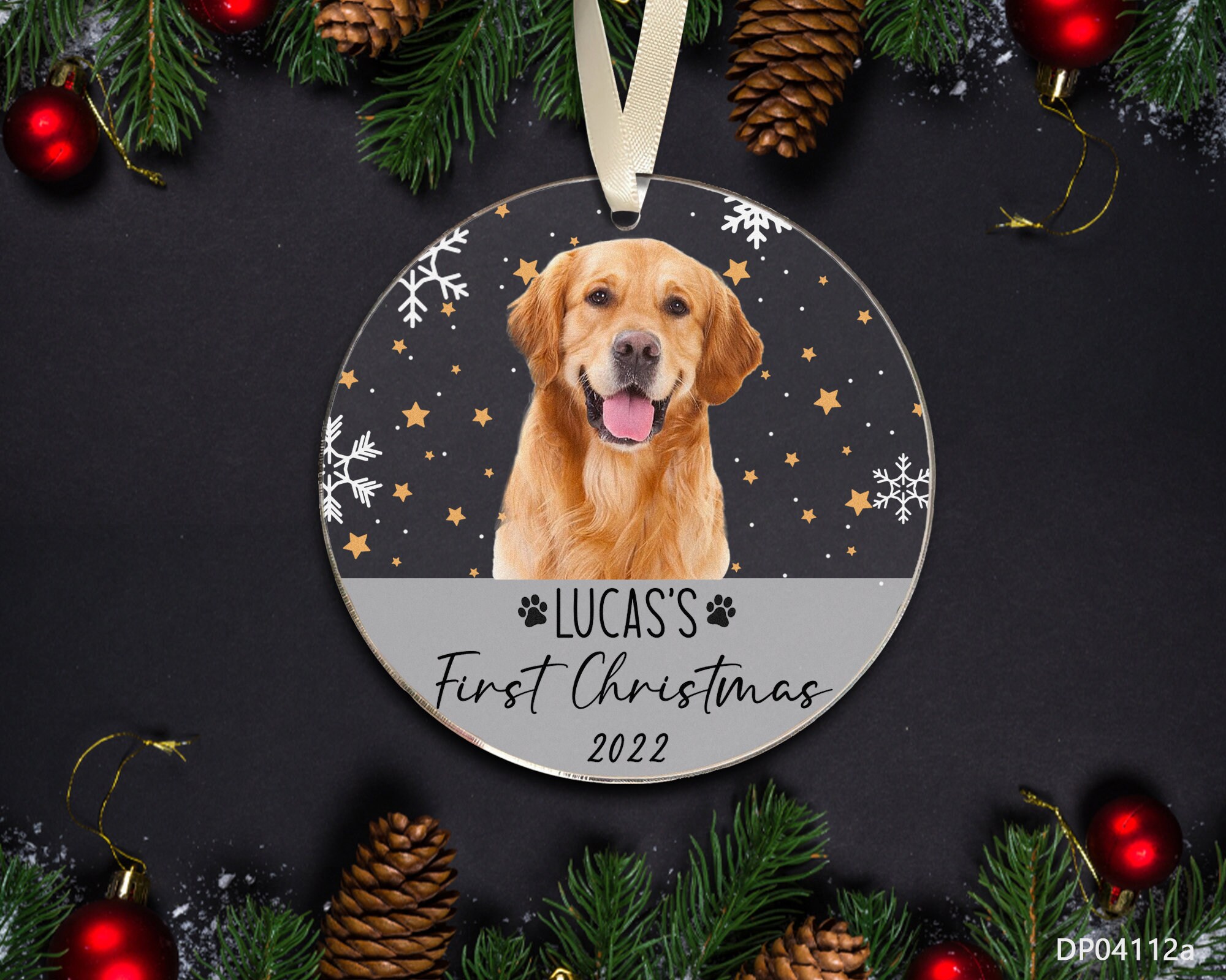 Personalized Dog's First Christmas Ornament 