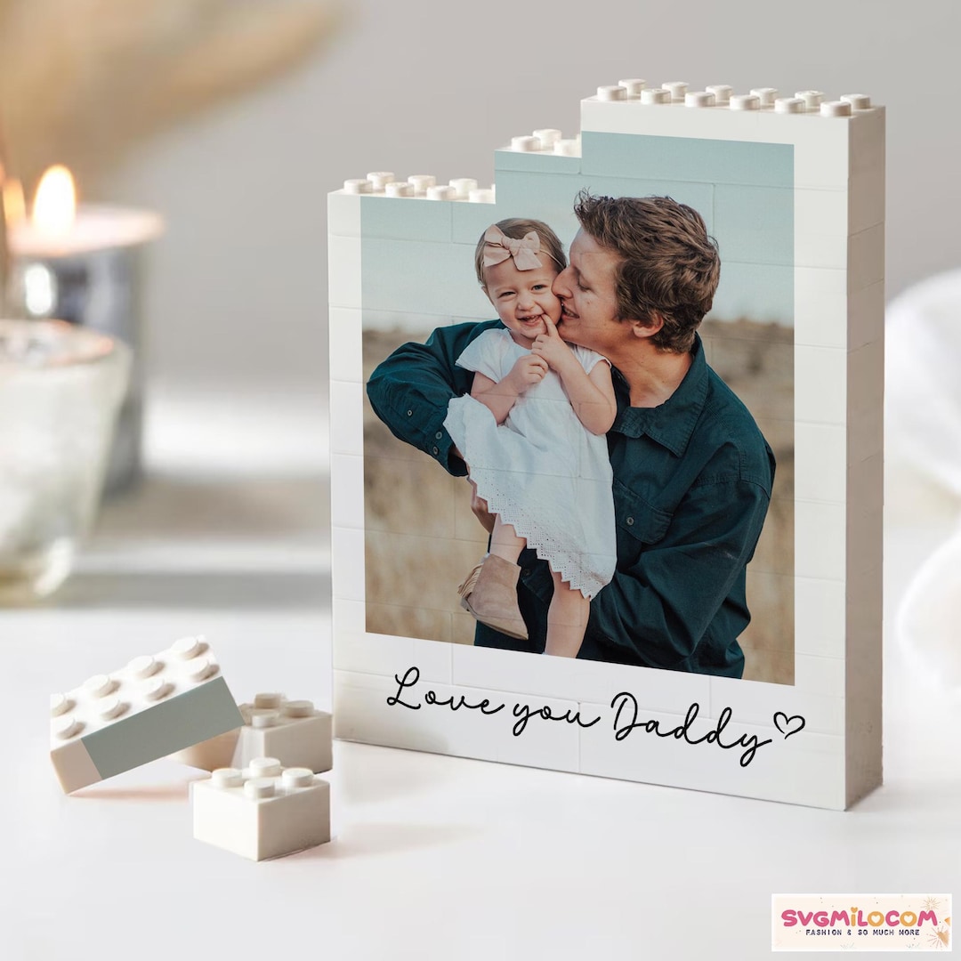 Custom Daddy and Me Brick Photo Block, Fathers Day Gift, Gift for Dad ...