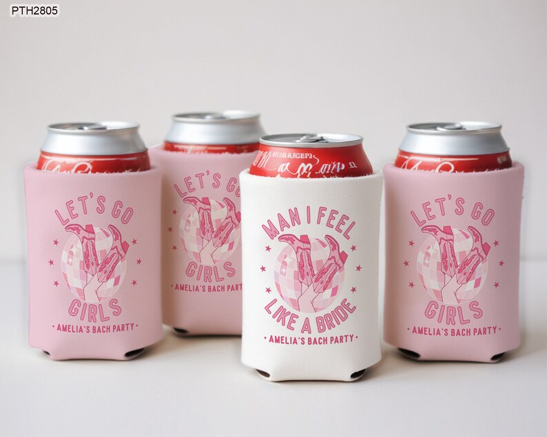 Bachelorette Party Can Coolers, Personalized Bach Party Favors, Let's
