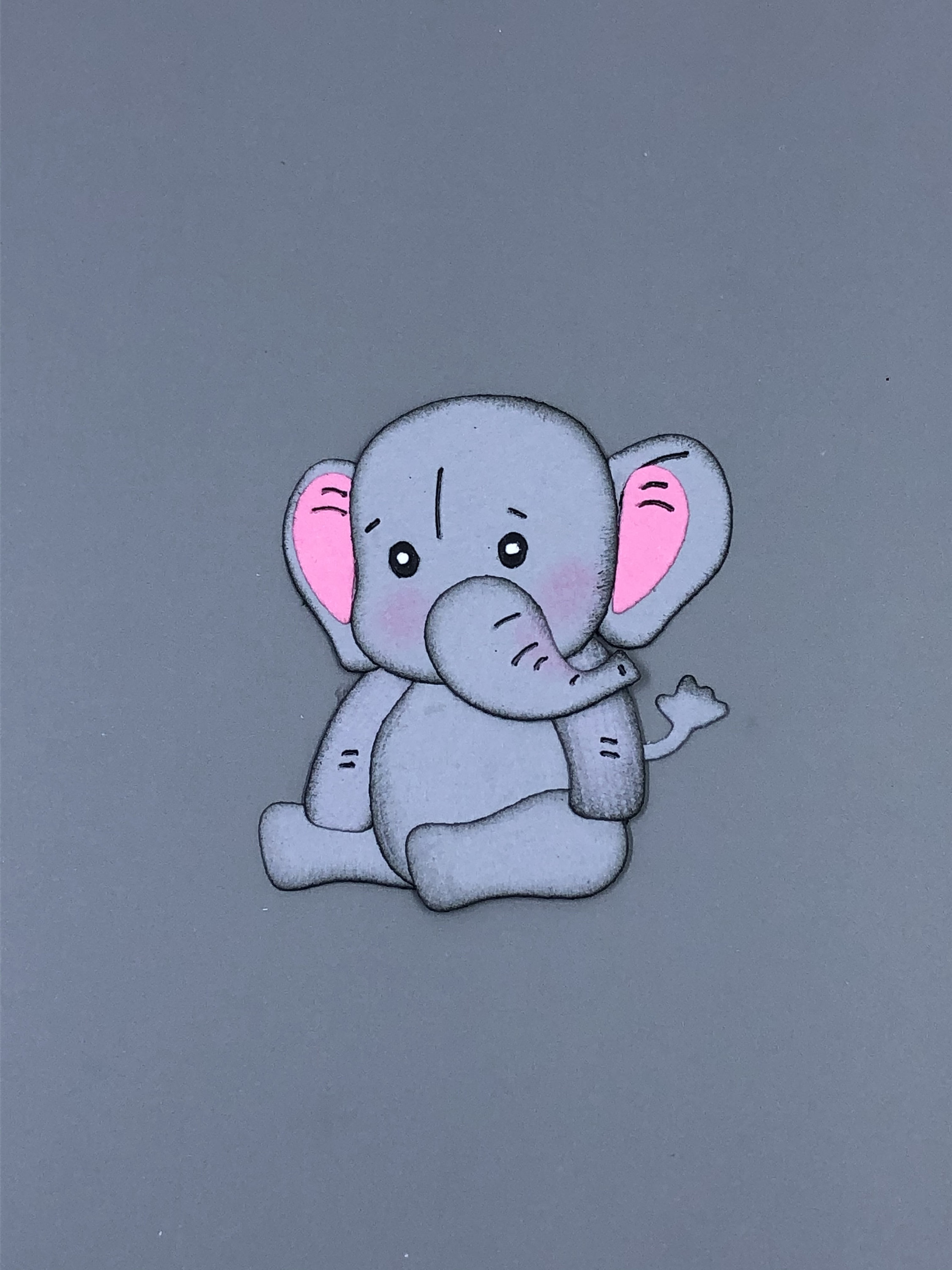 Elephant Die Cut Baby Elephant for Cardmaking Scrapbooking Etsy