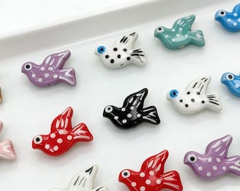 5pcs Color Pigeon Beads, Ceramic Beads Pendant, DIY Bracelet Necklace Earring Jewelry Findings Craft