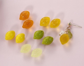 5pcs Acrylic Lemon Charms, Fruit Bead Pendant, DIY Bracelet Necklace Earring Jewelry Findings Craft