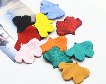 5 pièces breloques Ginkgo, breloques en feuille acrylique, pendentif Ginkgo, résultats de bijoux à bricoler soi-même artisanat