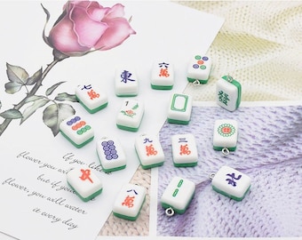 10/16 pièces breloque Mahjong, pendentif Mahjong, pendentif à breloques en résine, bracelet à bricoler soi-même collier boucle d'oreille résultats de bijoux artisanat