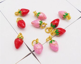 5pcs Alloy Fruit Charms, Strawberry Charms Pendant, DIY Bracelet Necklace Earring Jewelry Findings Craft