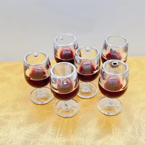 5pcs Wineglass Charms, Mini Drink Bottle Pendant, DIY Bracelet Necklace Jewelry Findings Craft