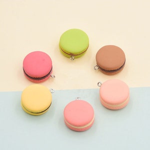 10pcs Macarons Round Charms, Cute Cake Pendant, DIY Jewelry Accessories,Bracelet Necklace Earring Jewelry Findings Craft Supplies