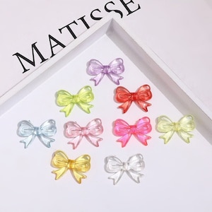 10pcs Bowknot Beads, Acrylic Bow Beads Pendant, DIY Jewelry Accessories For Bracelet Necklace Earring Jewelry