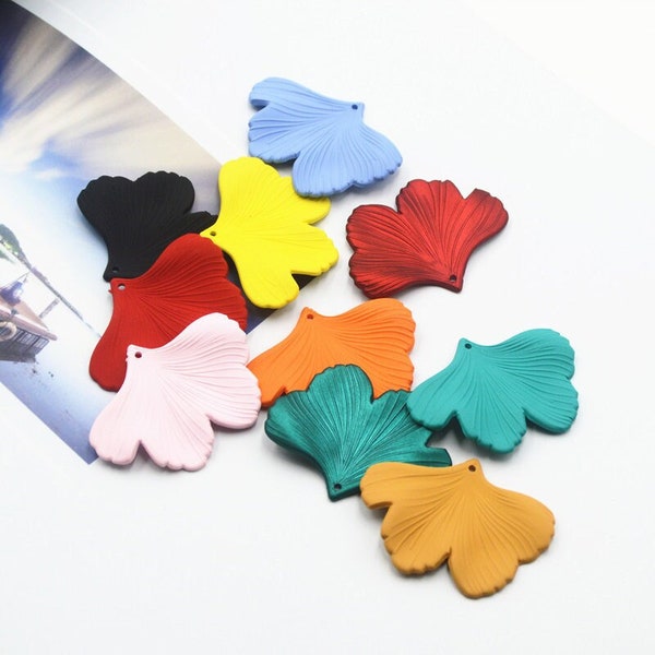 5pcs Ginkgo Charms, Acrylic Leaf Charms, Ginkgo Pendant, DIY Jewelry Findings Craft