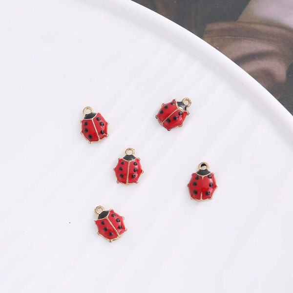 5pcs Ladybird Charms, Insect Pendant, Alloy Charms Pendant, DIY Bracelet Necklace Earring Jewelry Findings Craft