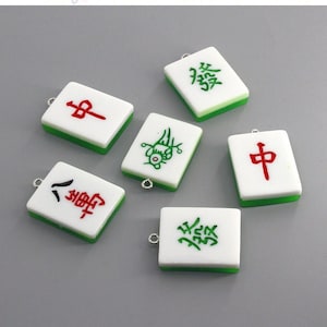 5pcs Mahjong Charm, Mahjong Pendant, Resin Charms Pendant, DIY Bracelet Necklace Earring Jewelry Findings Craft
