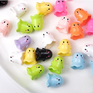 10/20pcs Cute Ghost Beads, Color Ghost Beads Pendant, DIY Bracelet Necklace Earring Jewelry Findings Craft