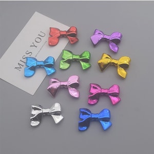 10pcs Color Bow Beads, Acrylic Bowknot Beads Pendant, DIY Bracelet Necklace Earring Jewelry Findings Craft