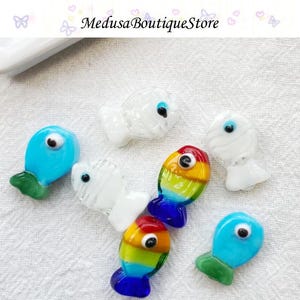 5pcs Color Fish Glass Beads, Fish Beads Pendant, DIY Jewelry Accessories For Bracelet Necklace Earring Jewelry