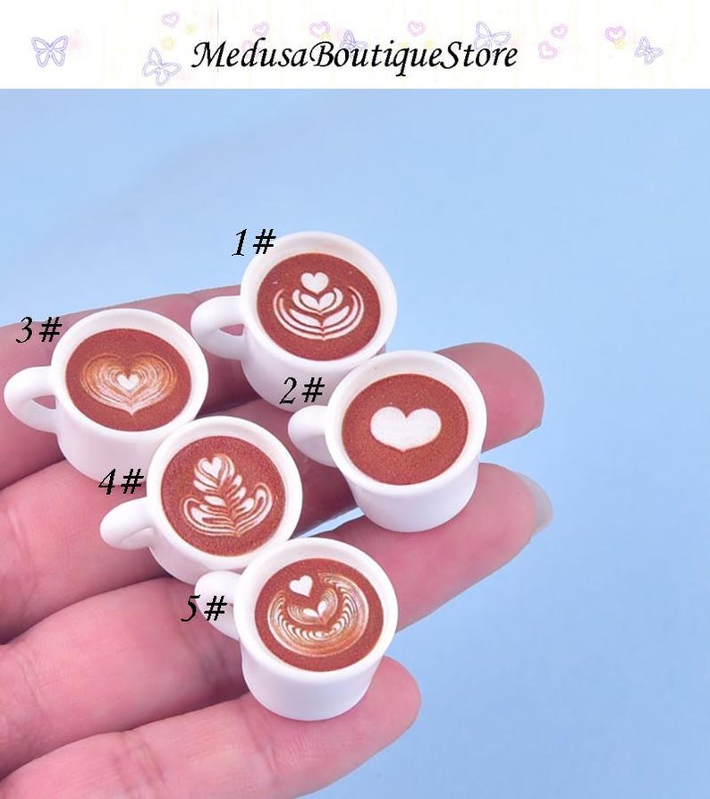 5pcs Coffee Cup Charms, Coffee Charms Pendant, DIY Jewelry Accessories