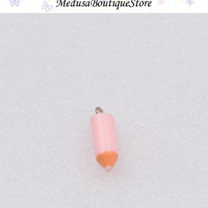 10 pcs crayon breloques, crayon résine pendentif, bracelet à bricoler soi-même collier boucle d'oreille résultats de bijoux artisanat Rose