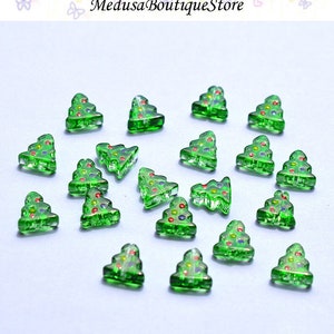 10pcs Christmas Tree Beads, Christmas Tree Beads Pendant, DIY Bracelet Necklace Earring Jewelry Findings Craft