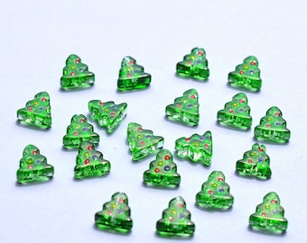 10pcs Christmas Tree Beads, Christmas Tree Beads Pendant, DIY Bracelet Necklace Earring Jewelry Findings Craft