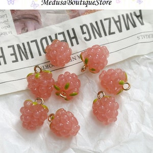 5 pièces breloques raisin framboise, pendentif breloques fruits en résine, accessoires de bijoux à bricoler soi-même, bracelet collier boucle d'oreille résultats fournitures d'artisanat image 7