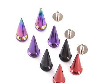 20pcs Bullet Punk Spikes,leather Crafts Screw Punk Studs Cone Rivets Screw  Punk Bullet Cone Spike Stud Metal Screw Rivets Punk Stud 