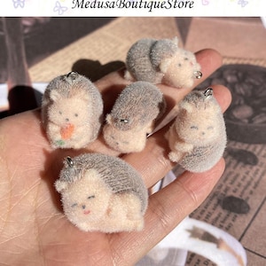 5Pcs Cute Hedgehog Charms, Resin Animal Charms Pendant, DIY Jewelry Accessories, Bracelet Necklace Earring Findings Craft Supplies