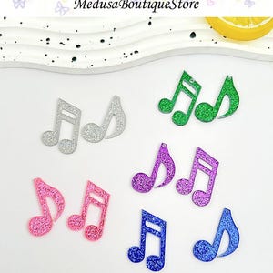 5pcs Acrylic Musical Note Charms, Music Pendant, DIY Bracelet Necklace Earring Jewelry Findings Craft