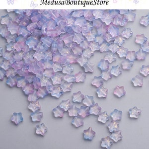 50pcs 8mm Star Glass Beads, Star Beads Pendant, DIY Jewelry Accessories For Bracelet Necklace Earring Jewelry