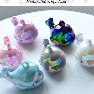 5 colgantes de animales marinos de resina con forma de ballena de colores, accesorios de joyería DIY, accesorios para pulseras, collares y pendientes.