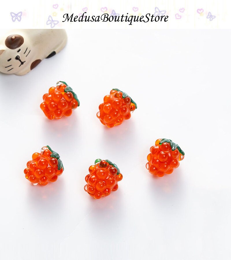 5pcs Raspberry Glass Beads, Raspberry Bead Pendant, DIY Bracelet ...