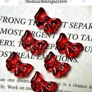 20pcs Bowknot Color Beads, Glass Bow Beads Pendant, DIY Jewelry Accessories For Bracelet Necklace Earring