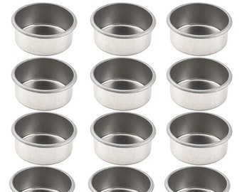 12pcs Iron Tea Light Cups: Candle Making Molds