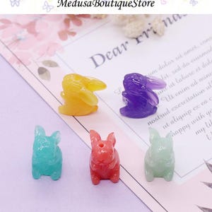 5 pcs Perles Couleur Lapin, Pendentif Perles Lapin, Perles Lapin, Bijoux DIY Accessoires Pour Bracelet Collier Boucle D&#39;oreille Bijoux