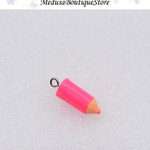 10pcs Pencil Charms, Pencil Resin Pendant, DIY Bracelet Necklace Earring Jewelry Findings Craft Rose Red