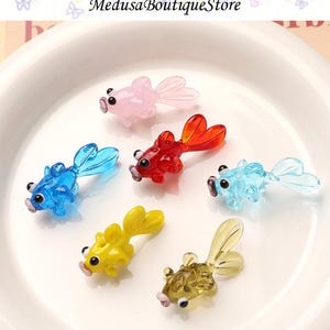 2Pcs Color Goldfish Beads, Goldfish Glass Beads, DIY Jewelry Accessories,Bracelet Necklace Earring Findings Supplies Craft