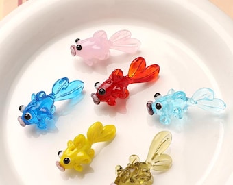 Goldfish Glass Beads: DIY Jewelry Making (2pcs)