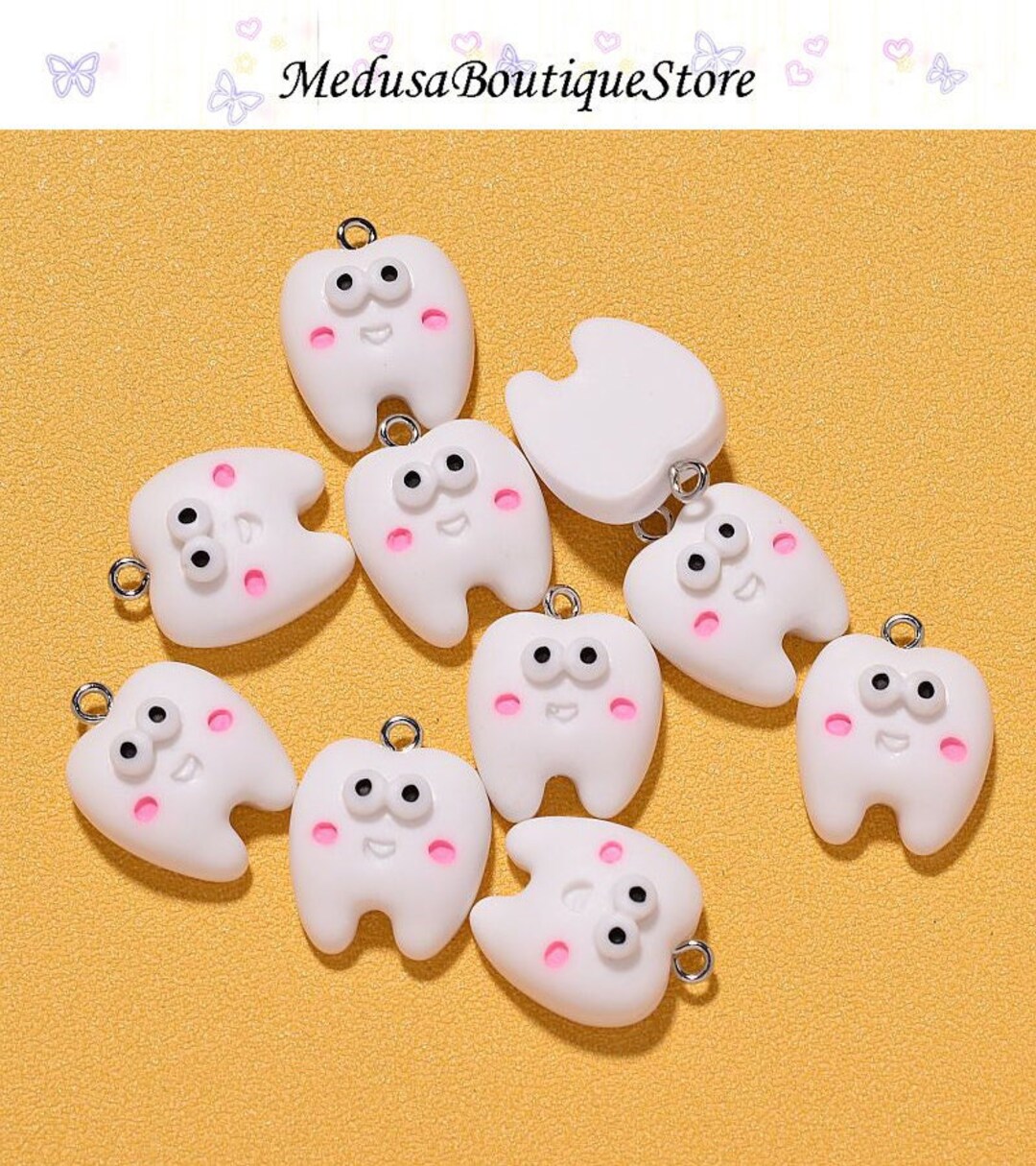 5pcs Teeth Charms Resin Teeth Charms Pendant DIY Jewelry Etsy