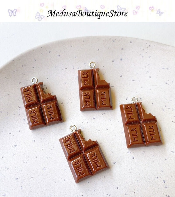 5pcs Chocolate Resin Charms, Chocolate Charms Pendant, DIY