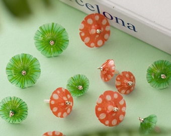 5Pcs Mushroom Charms, Mushroom Umbrella Charms, Plant Charms Pendant, DIY Jewelry Accessories, For Bracelet Necklace Earring