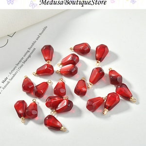 10Pcs Pomegranate Seed Charms, Resin Fruit Charms Pendant, DIY Jewelry Accessories,Bracelet Necklace Earring Jewelry Findings Craft Supplies