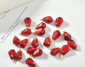 10Pcs Pomegranate Seed Charms, Resin Fruit Charms Pendant, DIY Jewelry Accessories,Bracelet Necklace Earring Jewelry Findings Craft Supplies