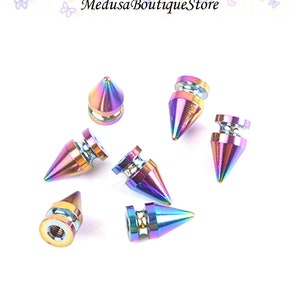 Metal Punk Studs, Rainbow Punk Spikes, Colorful Screw Rivets For Decoration, DIY Hardware Accessories, 10/20/50PCS