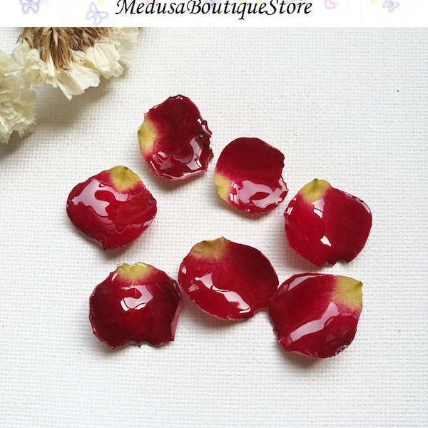 2pcs Real Rose Petal Flower Charms, Resin Flower Petal Pendant, DIY Bracelet Necklace Earring Jewelry Findings Craft Handmade