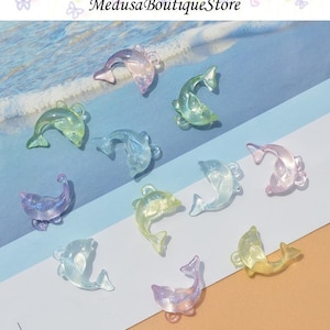 5pcs Dolphin Resin Charms, Sea Charms Pendant, DIY Bracelet Necklace Earring Jewelry Findings Craft